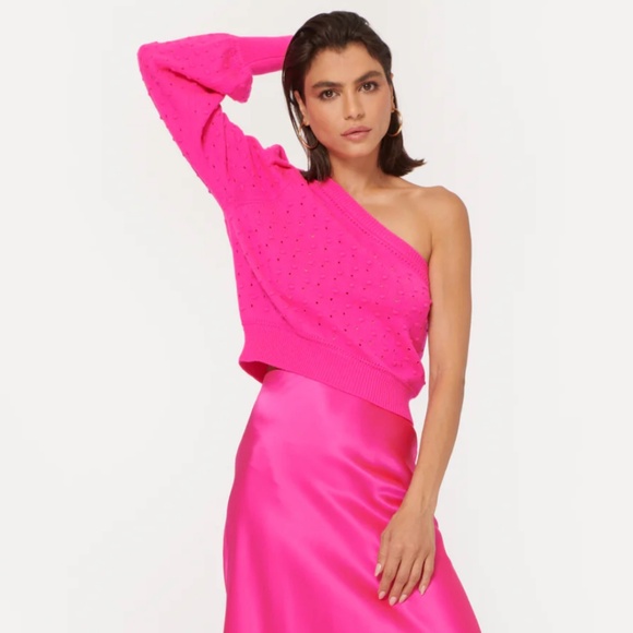 Cami NYC Lau Sweater in Neon Pink Merino Wool Small - Picture 3 of 16